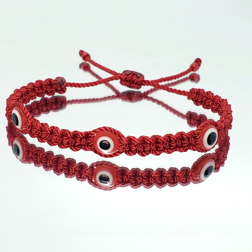 Evil eye bracelet, red string evil eye protection wristband, good luck charm